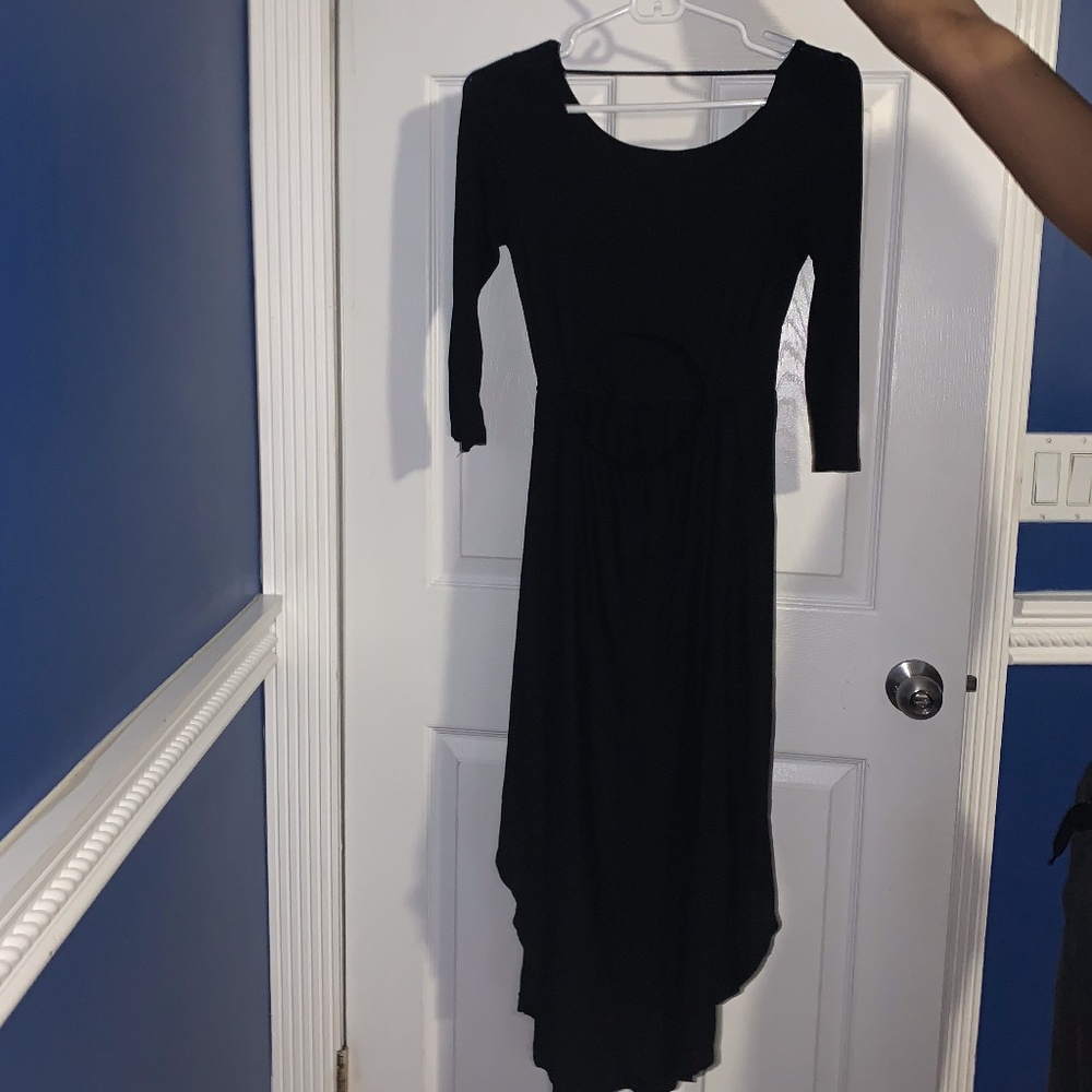 Black Highlow dress with cut out in back